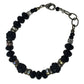 Women's Black and Silver Beaded Bracelet with Lobster Clasp