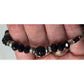 Women's Black and Silver Beaded Bracelet with Lobster Clasp