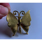 Vintage Womens Textured Metal Gold Toned Butterfly Pin