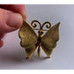 Vintage Womens Textured Metal Gold Toned Butterfly Pin