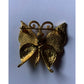 Vintage Womens Textured Metal Gold Toned Butterfly Pin