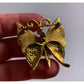 Vintage Womens Textured Metal Gold Toned Butterfly Pin