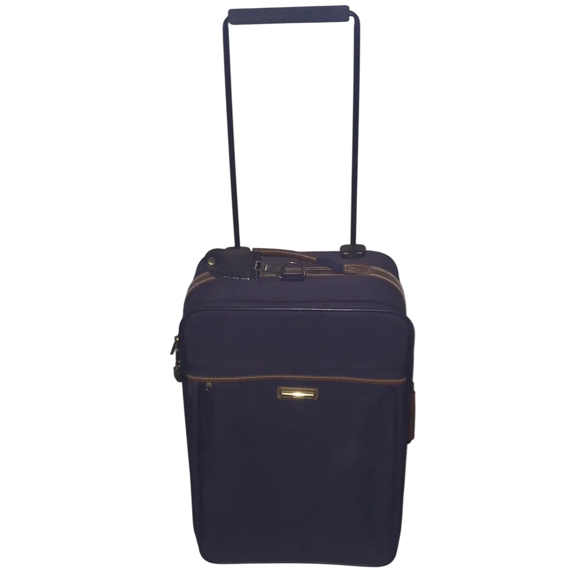 VERDI Zippered Navy Blue Suitcase on Wheels - verdi - Luggage & Bags - A+ Stuff