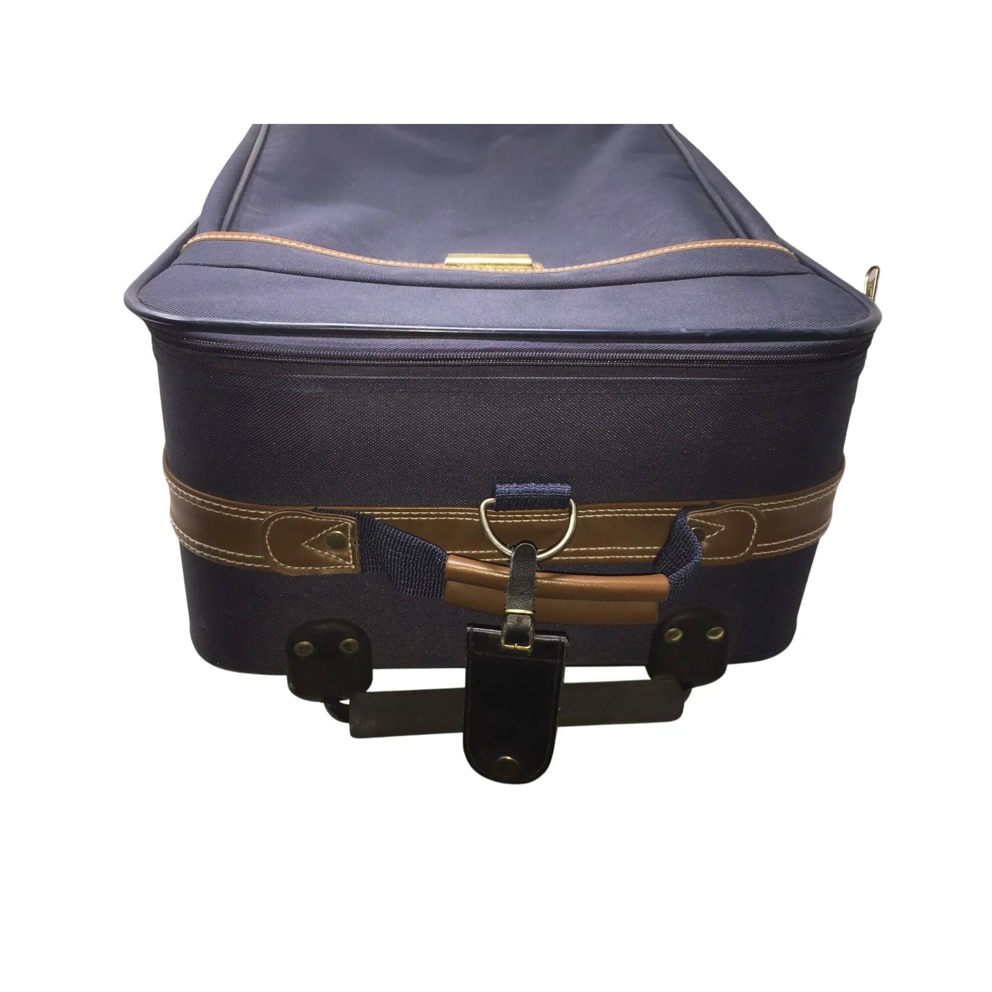 VERDI Zippered Navy Blue Suitcase on Wheels - verdi - Luggage & Bags - A+ Stuff