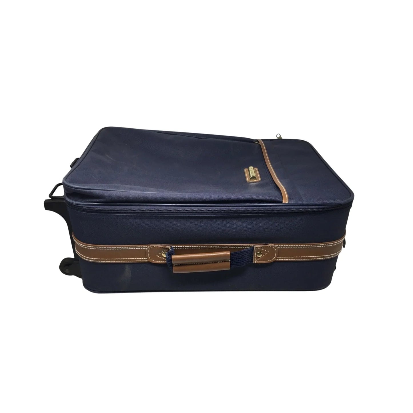 VERDI Zippered Navy Blue Suitcase on Wheels - verdi - Luggage & Bags - A+ Stuff