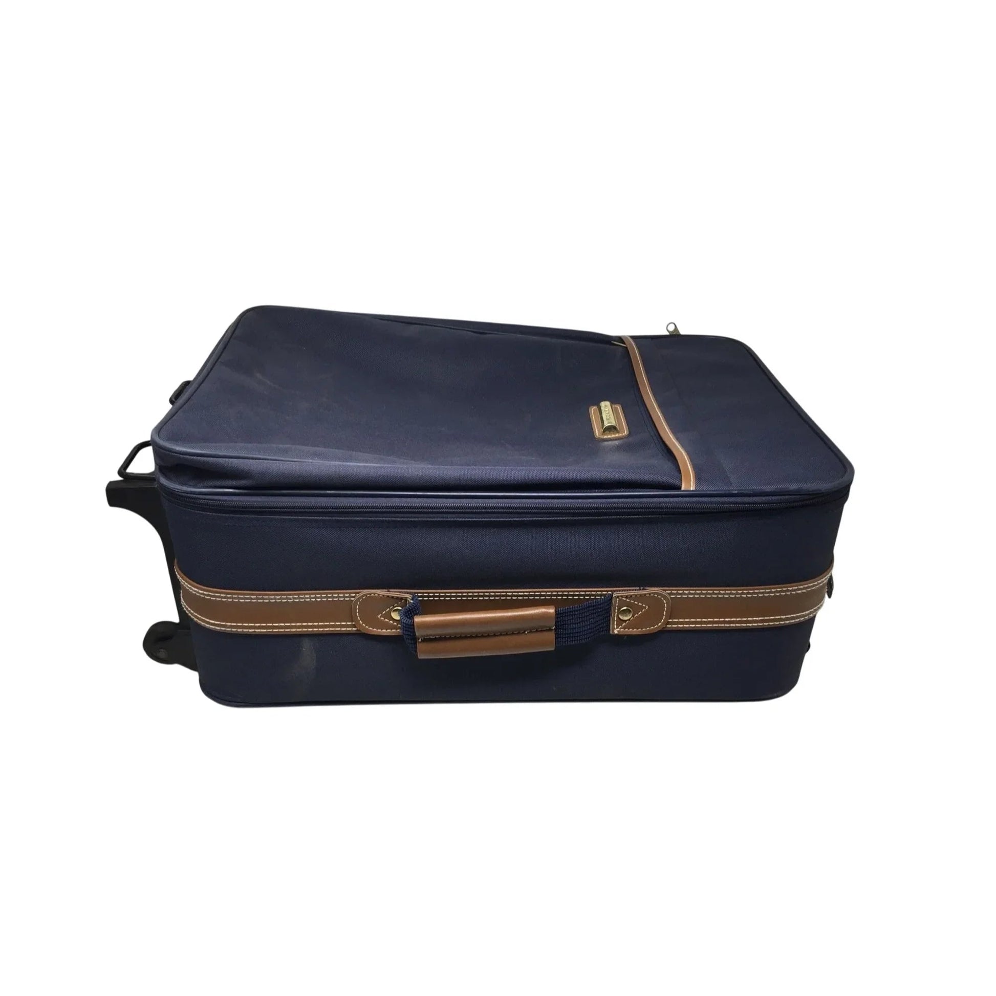 VERDI Zippered Navy Blue Suitcase on Wheels - verdi - Luggage & Bags - A+ Stuff