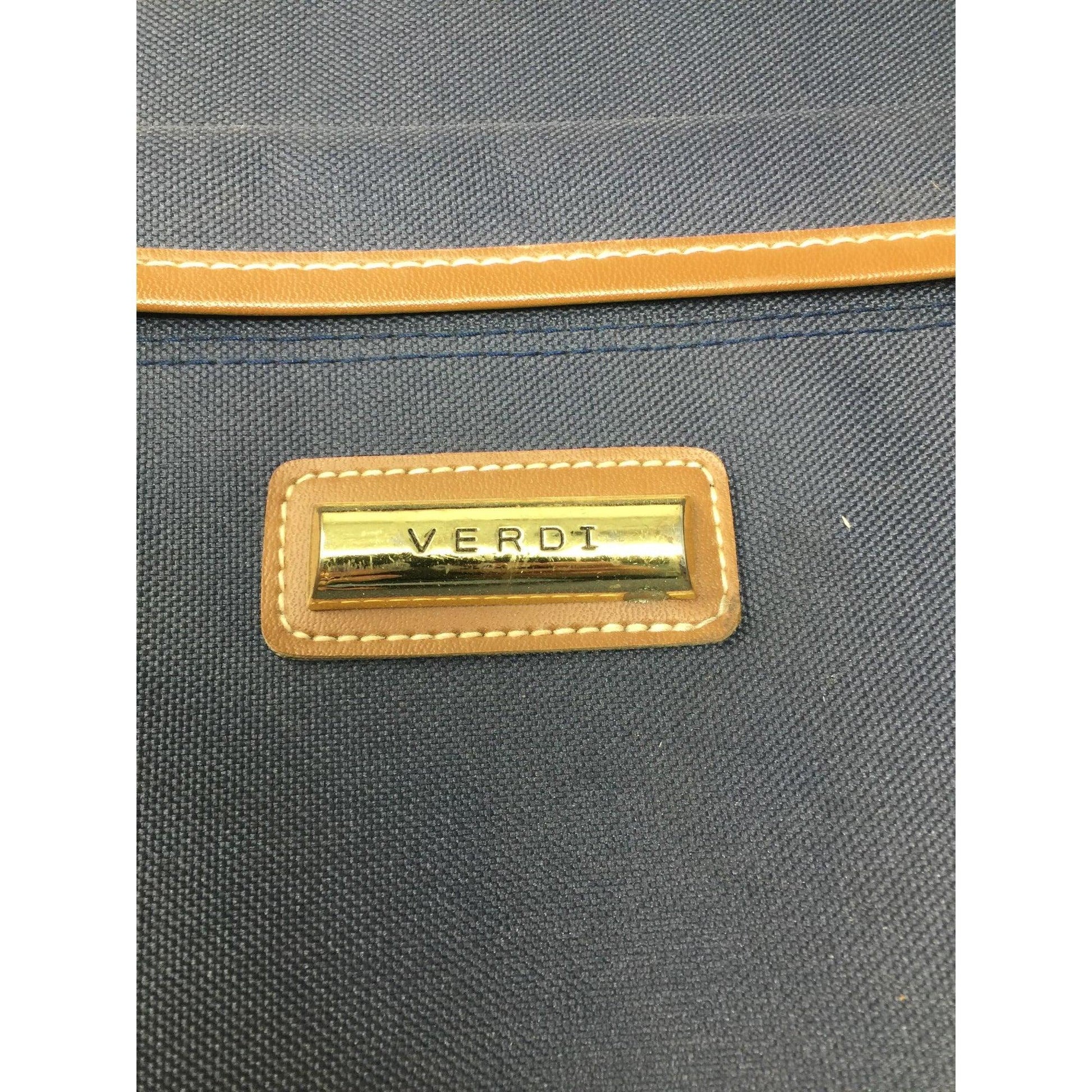 VERDI Zippered Navy Blue Suitcase on Wheels - verdi - Luggage & Bags - A+ Stuff