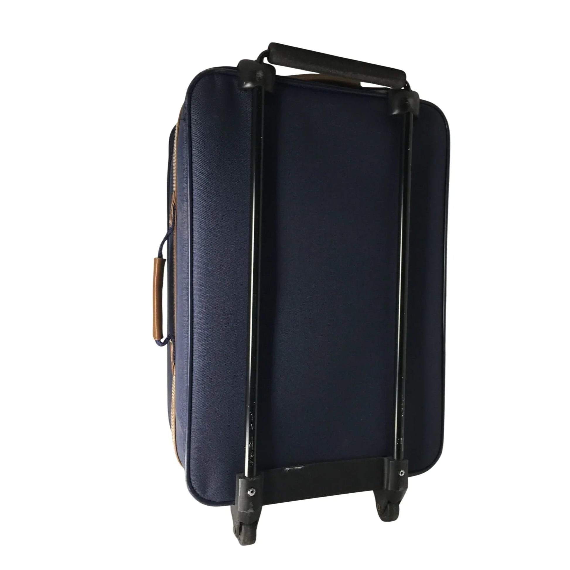 VERDI Zippered Navy Blue Suitcase on Wheels - verdi - Luggage & Bags - A+ Stuff