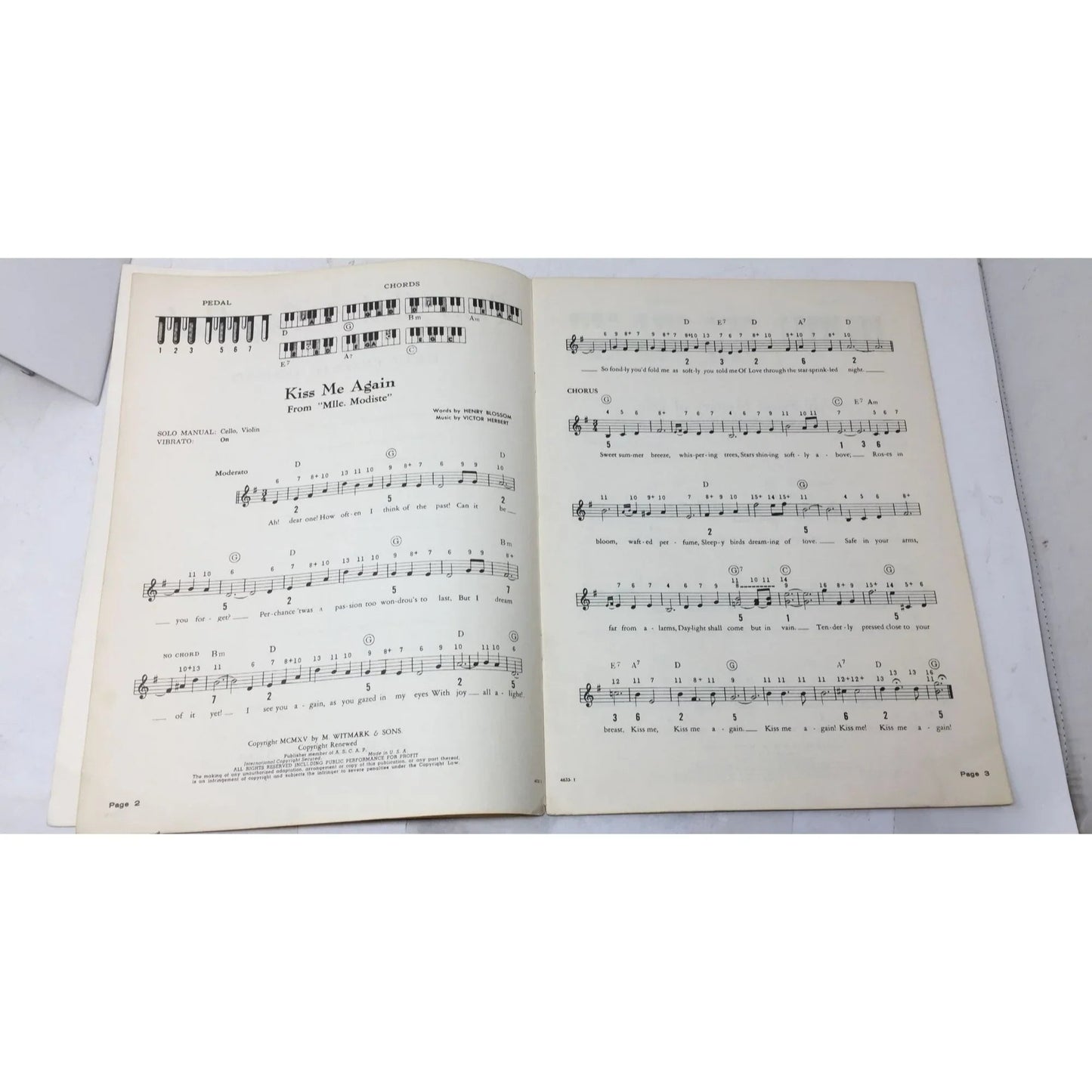 Victor Herbert for the Silvertone Electronic organ Song Book - A+ Stuff - SHEET MUSIC - A+ Stuff
