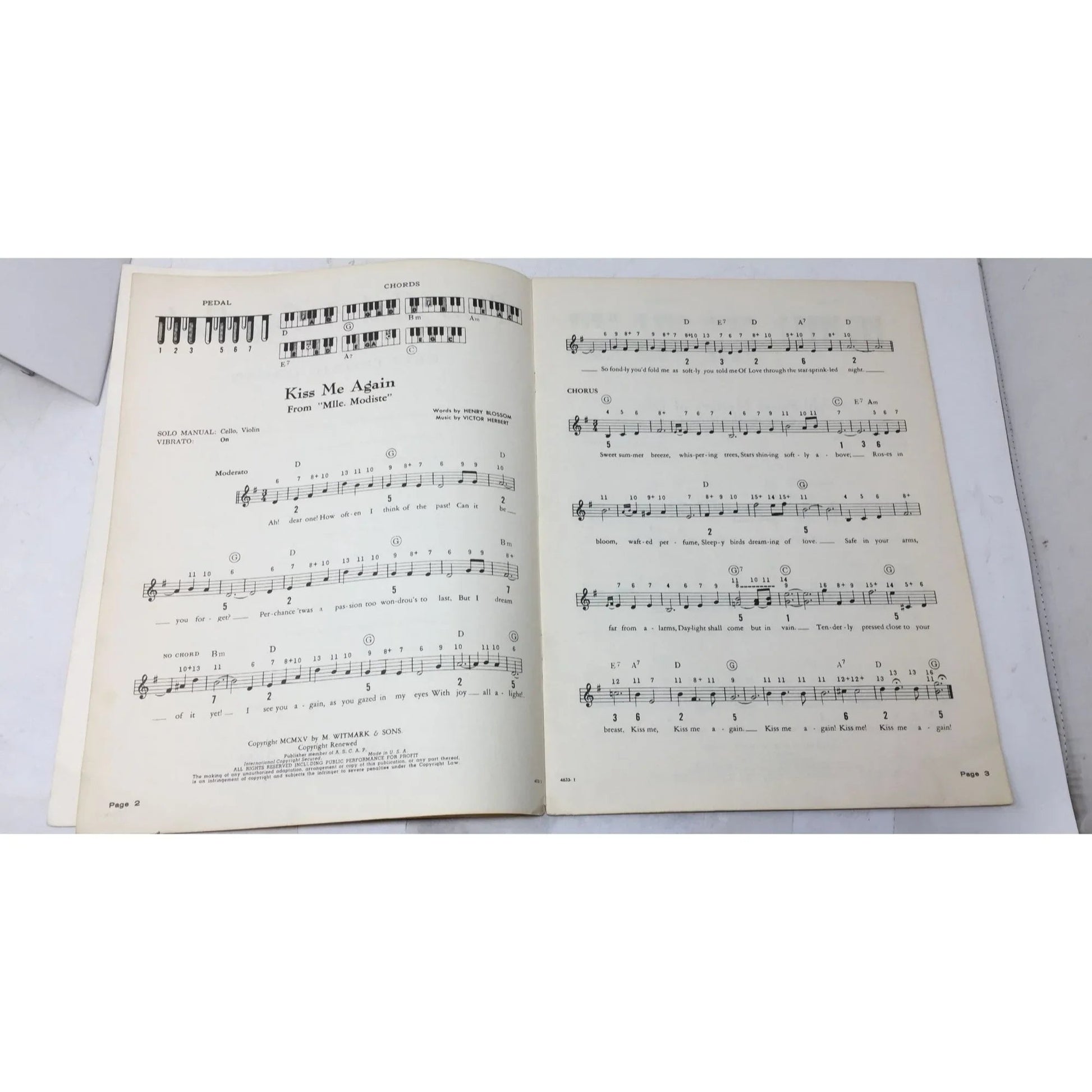 Victor Herbert for the Silvertone Electronic organ Song Book - A+ Stuff - SHEET MUSIC - A+ Stuff