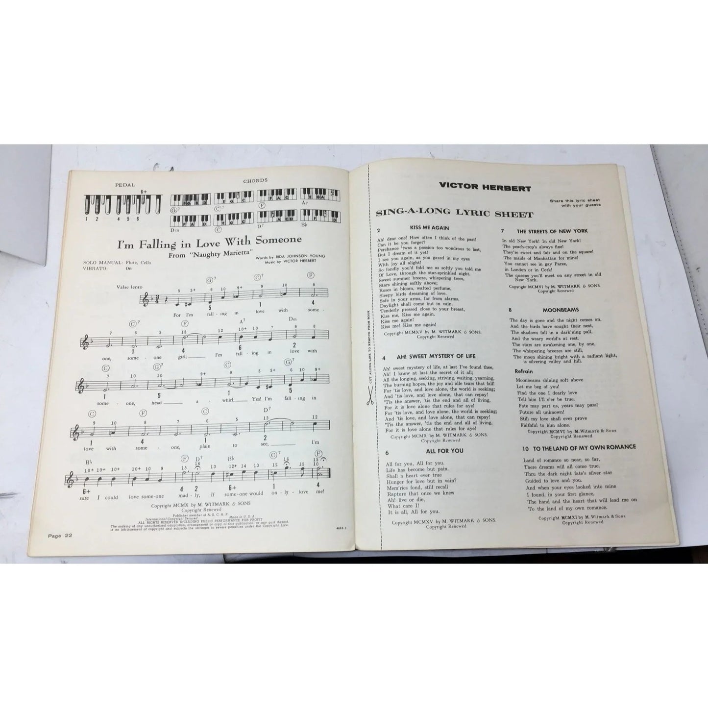 Victor Herbert for the Silvertone Electronic organ Song Book - A+ Stuff - SHEET MUSIC - A+ Stuff