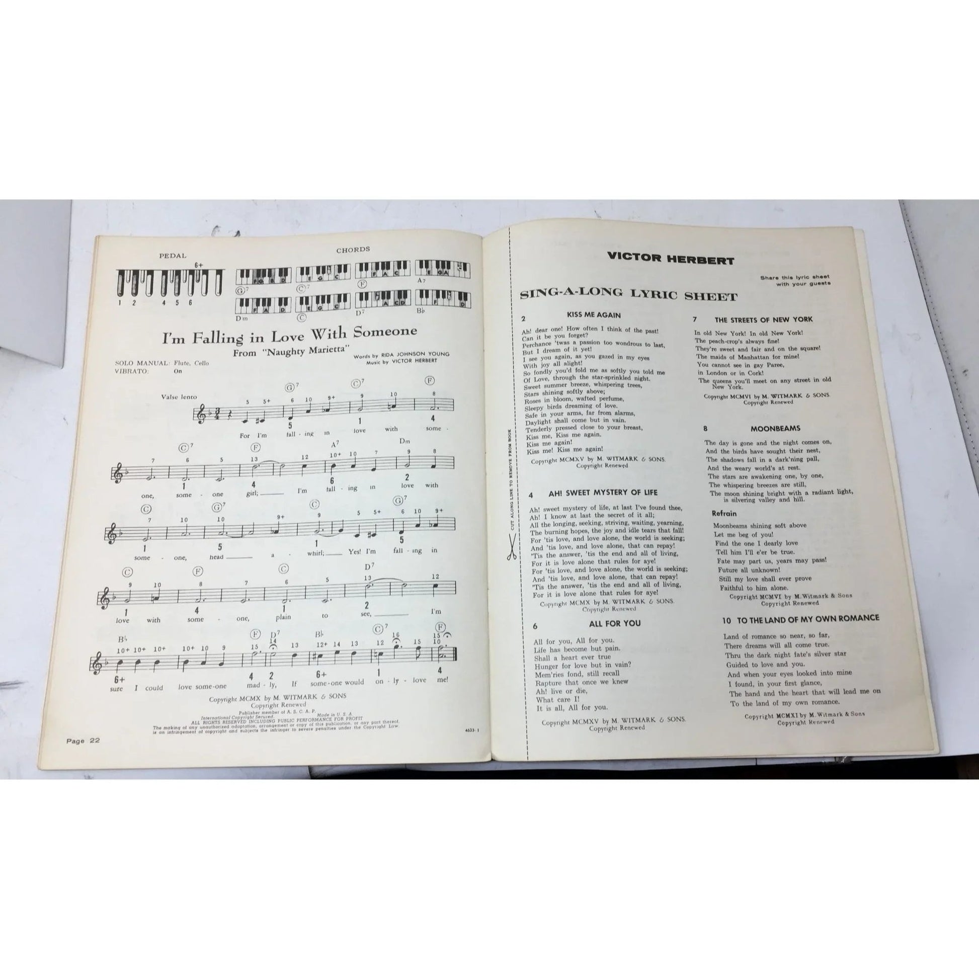 Victor Herbert for the Silvertone Electronic organ Song Book - A+ Stuff - SHEET MUSIC - A+ Stuff