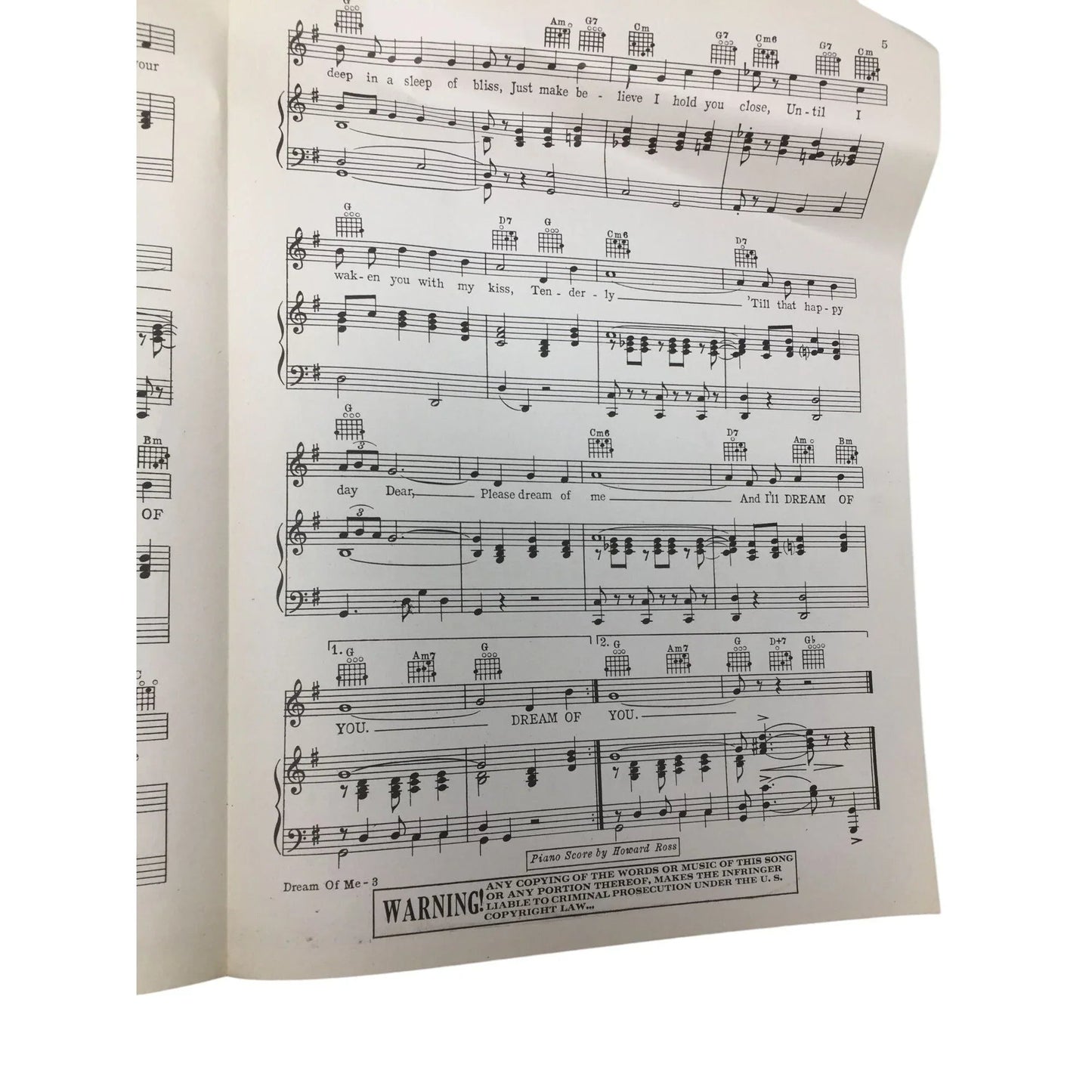 Vintage 1938 Sheet Music Book ''Dream of Me'' - A+ Stuff - SHEET MUSIC - A+ Stuff