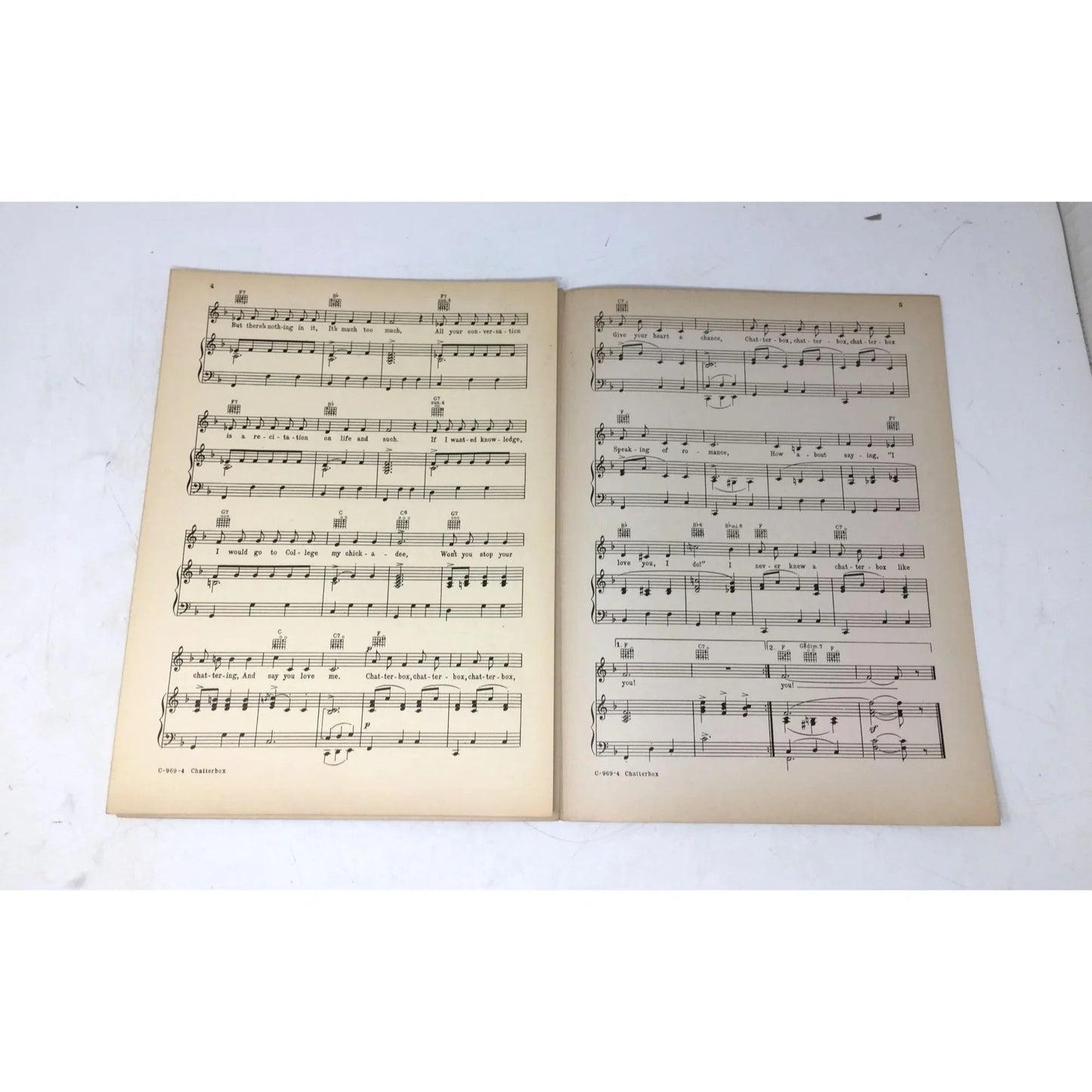 Vintage 1939 "CHATTERBOX" Sheet Music - unbranded - SHEET MUSIC - A+ Stuff