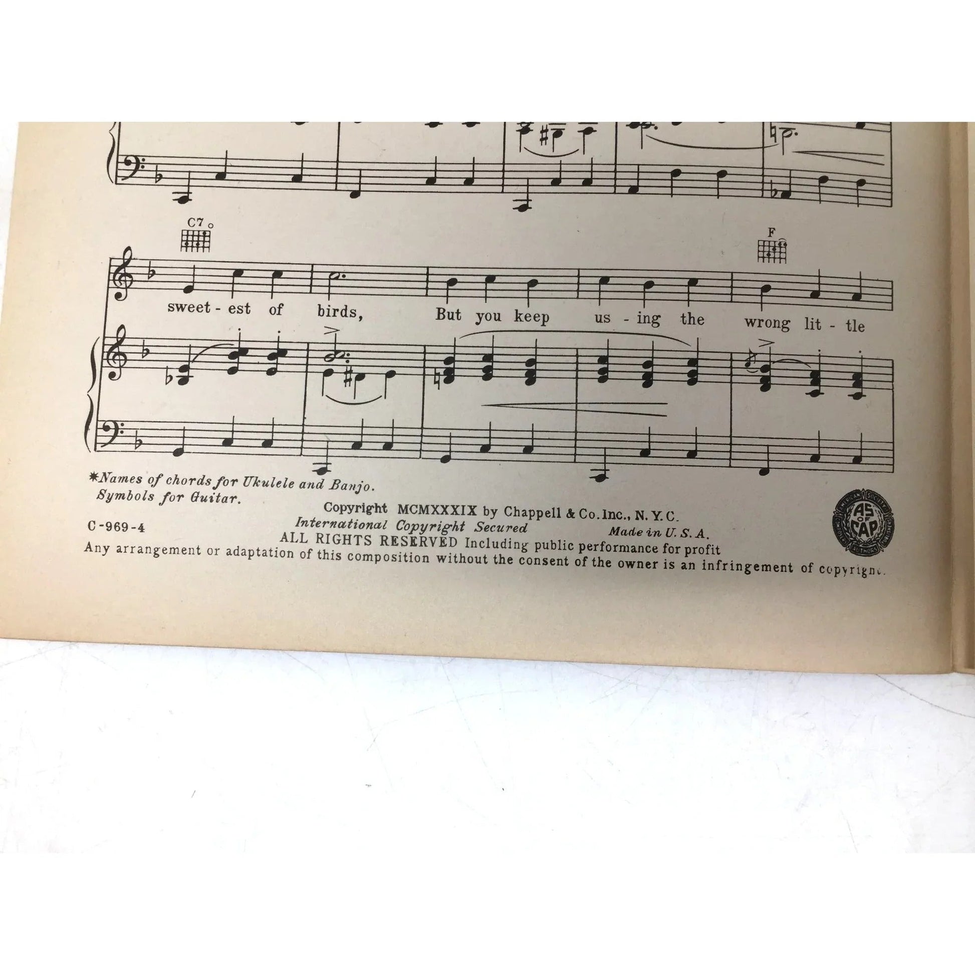 Vintage 1939 "CHATTERBOX" Sheet Music - unbranded - SHEET MUSIC - A+ Stuff