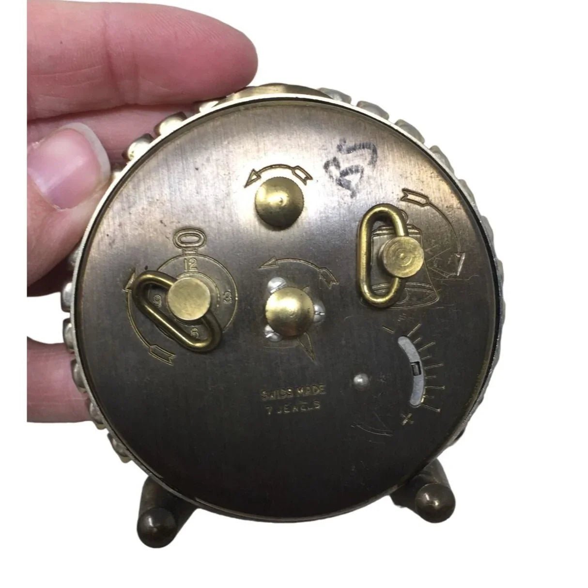 Vintage 1940s Semca Winding Alarm Clock Swiss Made 7 Jewels (untested) - semca - Collectibles - A+ Stuff