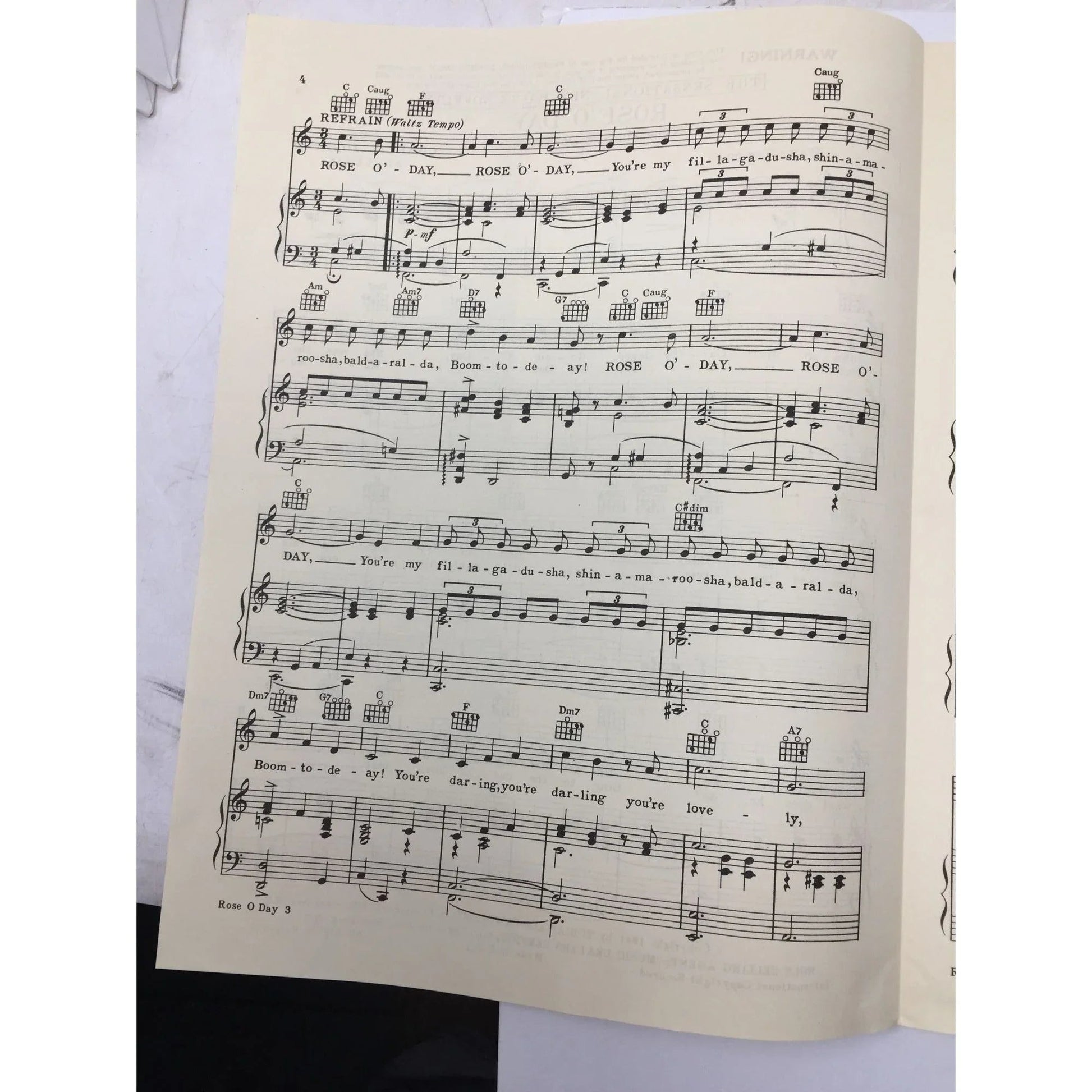 Vintage 1941 Sheet Music - ''Rose O' Day'' by Charlie Tobias and Al Lewis - A+ Stuff - Sheet Music - A+ Stuff