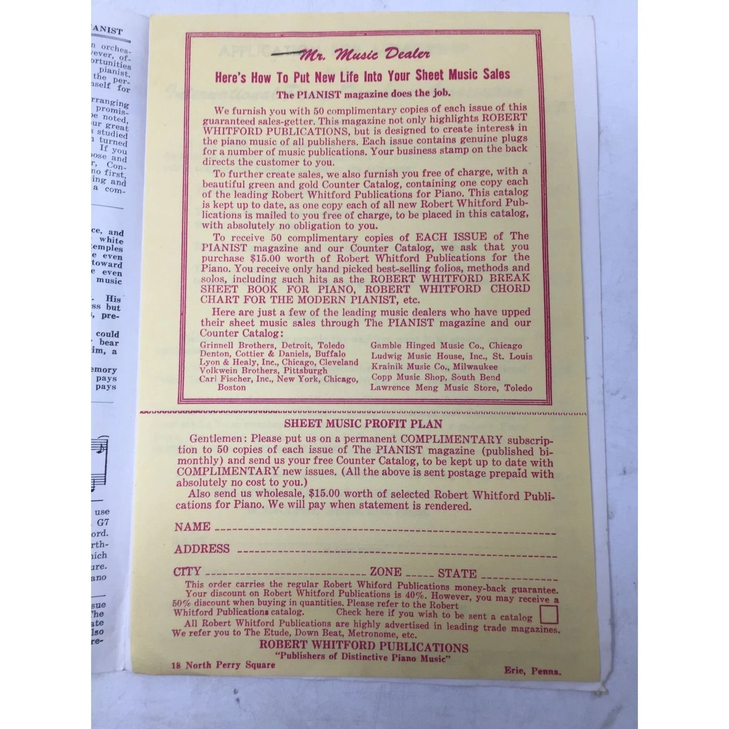 Vintage 1947 Booklet - ''The Pianist'' July - August - A+ Stuff - Books - A+ Stuff