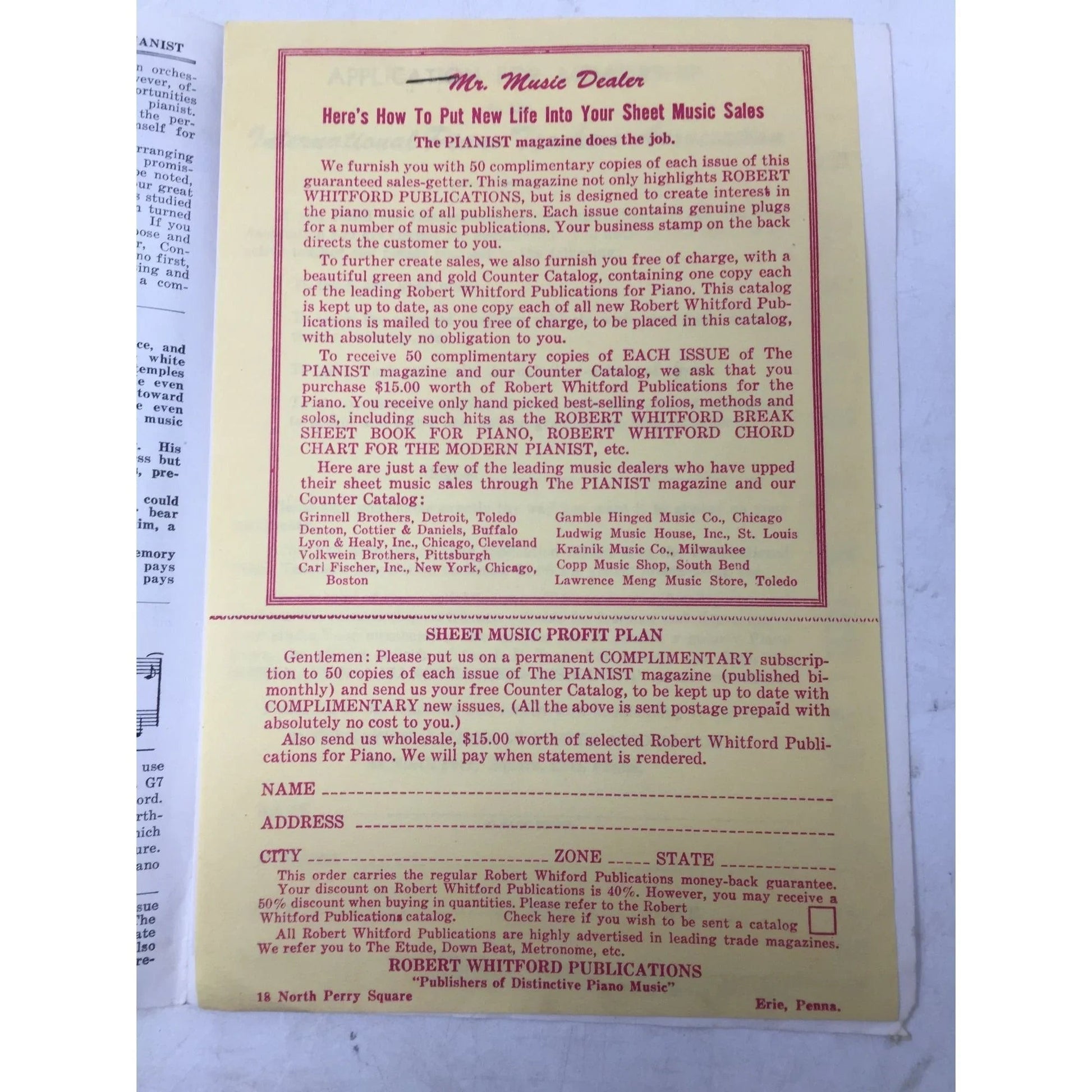 Vintage 1947 Booklet - ''The Pianist'' July - August - A+ Stuff - Books - A+ Stuff