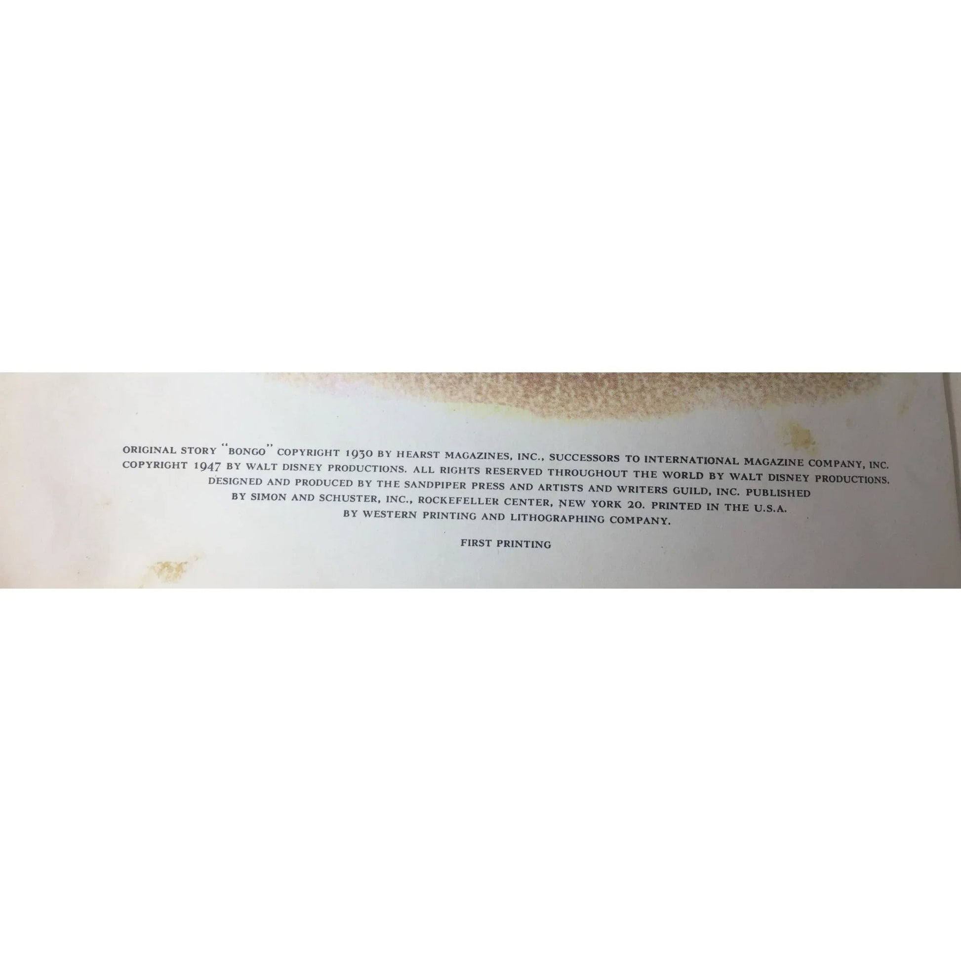 Vintage 1947 Walt Disney's BONGO Hardcover Book - A Walt Disney Book (First printing) - Disney - Books - A+ Stuff