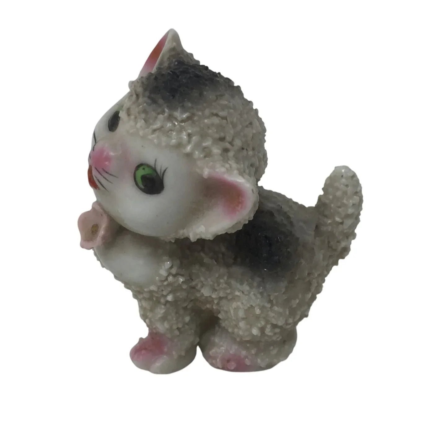 Vintage 1950s Kitten with Raised Paw Figurine - Made in Japan - A+ Stuff - Figurines - A+ Stuff