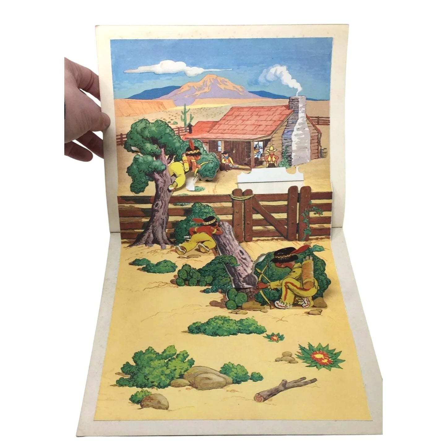 Vintage 1951 Pop Up Cowboys and Indians Book Published by AVON Kiddie Books, Inc. - Avon Kiddie Books - Vintage Books - A+ Stuff