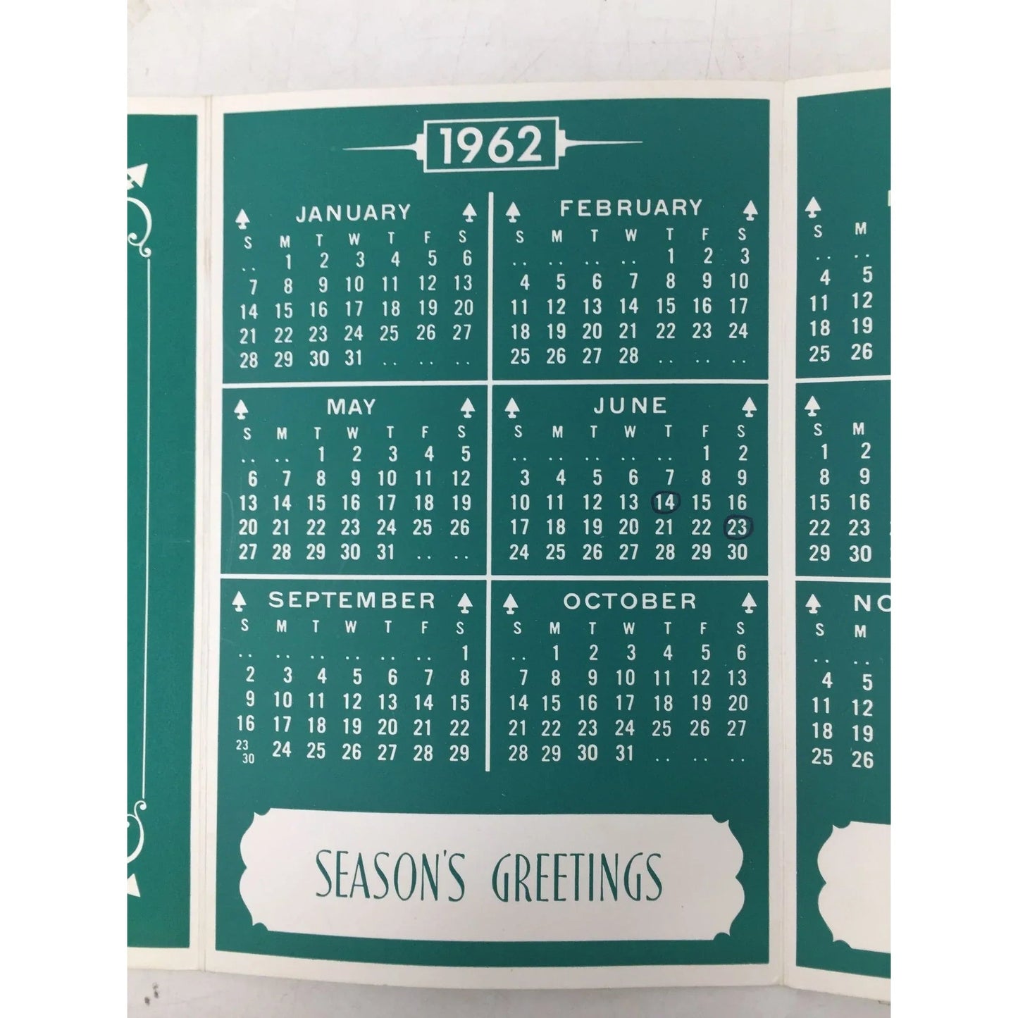 Vintage 1962 David Wexler & Co. Season's Greetings Card with Calendar inside - A+ Stuff - Collectibles - A+ Stuff