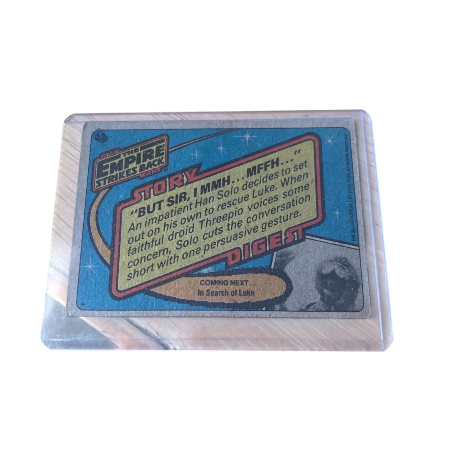 Vintage 1980 Star Wars Trading Card - ''But Sir, I MMH... MFFH...'' The Empire Strikes - A+ Stuff - Collectible Trading Cards - A+ Stuff