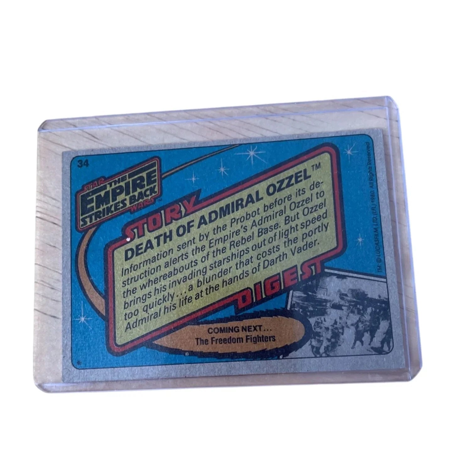 Vintage 1980 Star Wars Trading Card - ''Death of Admiral Ozzel'' The Empire Strikes Back - A+ Stuff - Collectible Trading Cards - A+ Stuff