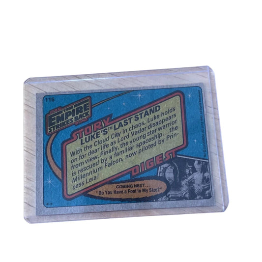 Vintage 1980 Star Wars Trading Card - ''Luke's Last Stand'' The Empire Strikes Back - A+ Stuff - Collectible Trading Cards - A+ Stuff