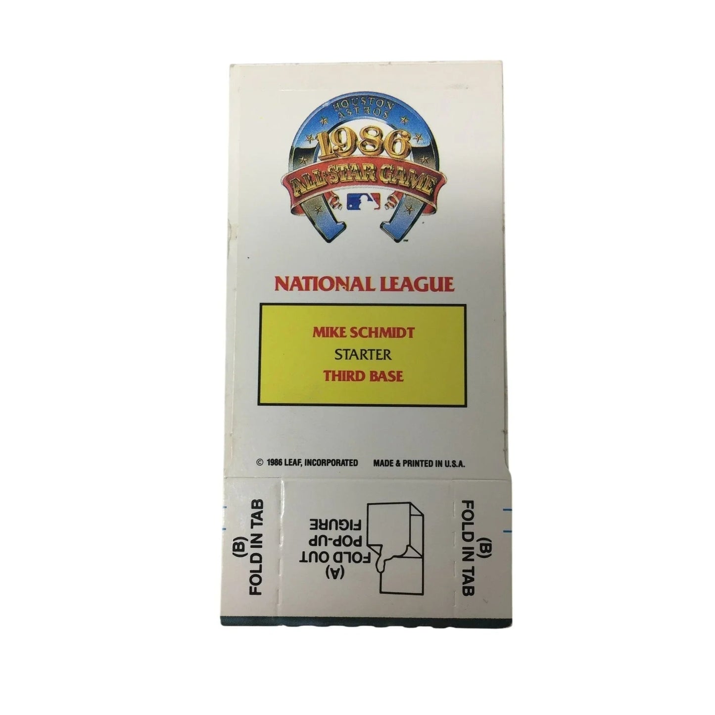 Vintage 1986 Leaf Mike Schmidt Phillies - 3B pop up/stand up - A+ Stuff - Sports Collectibles - A+ Stuff