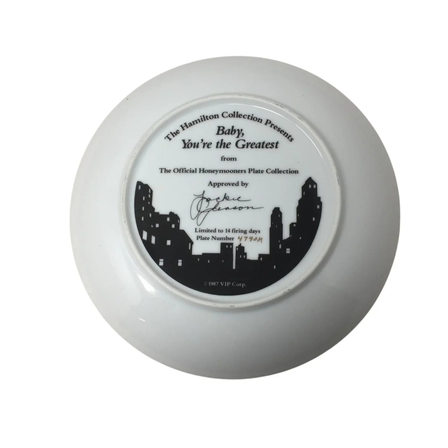 Vintage 1987 Plate - Baby, You're the Greatest from The Official Honeymooners Plate Collection - A+ Stuff - Plates - A+ Stuff