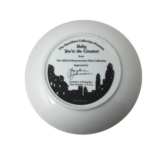 Vintage 1987 Plate - Baby, You're the Greatest from The Official Honeymooners Plate Collection - A+ Stuff - Plates - A+ Stuff