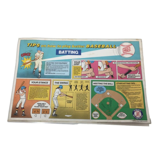 Vintage 1988 Oscar Mayer Foods Corporation Baseball Sports Placemat - A+ Stuff - Sports Collectibles - A+ Stuff