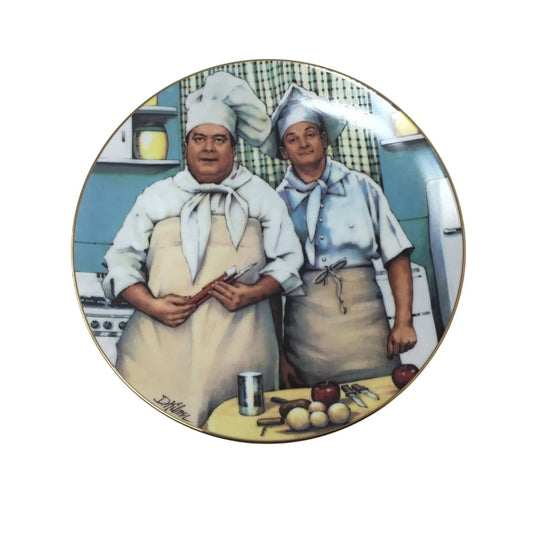 Vintage 1988 Plate - The TV Chefs from The Official Honeymooners Plate Collection - A+ Stuff - Plates - A+ Stuff