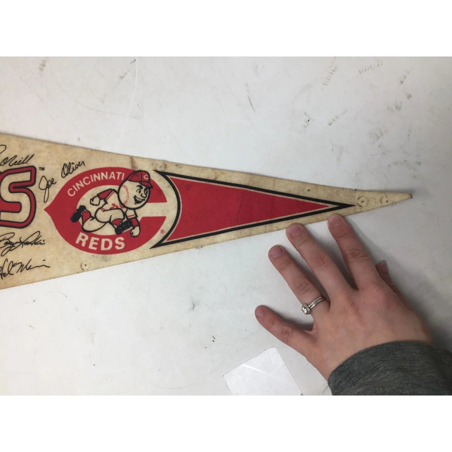Vintage 1990 Cincinnati Reds World Series Champions Pennant - A+ Stuff - Sports Collectibles - A+ Stuff