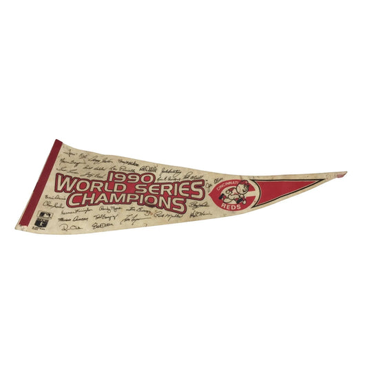 Vintage 1990 Cincinnati Reds World Series Champions Pennant - A+ Stuff - Sports Collectibles - A+ Stuff