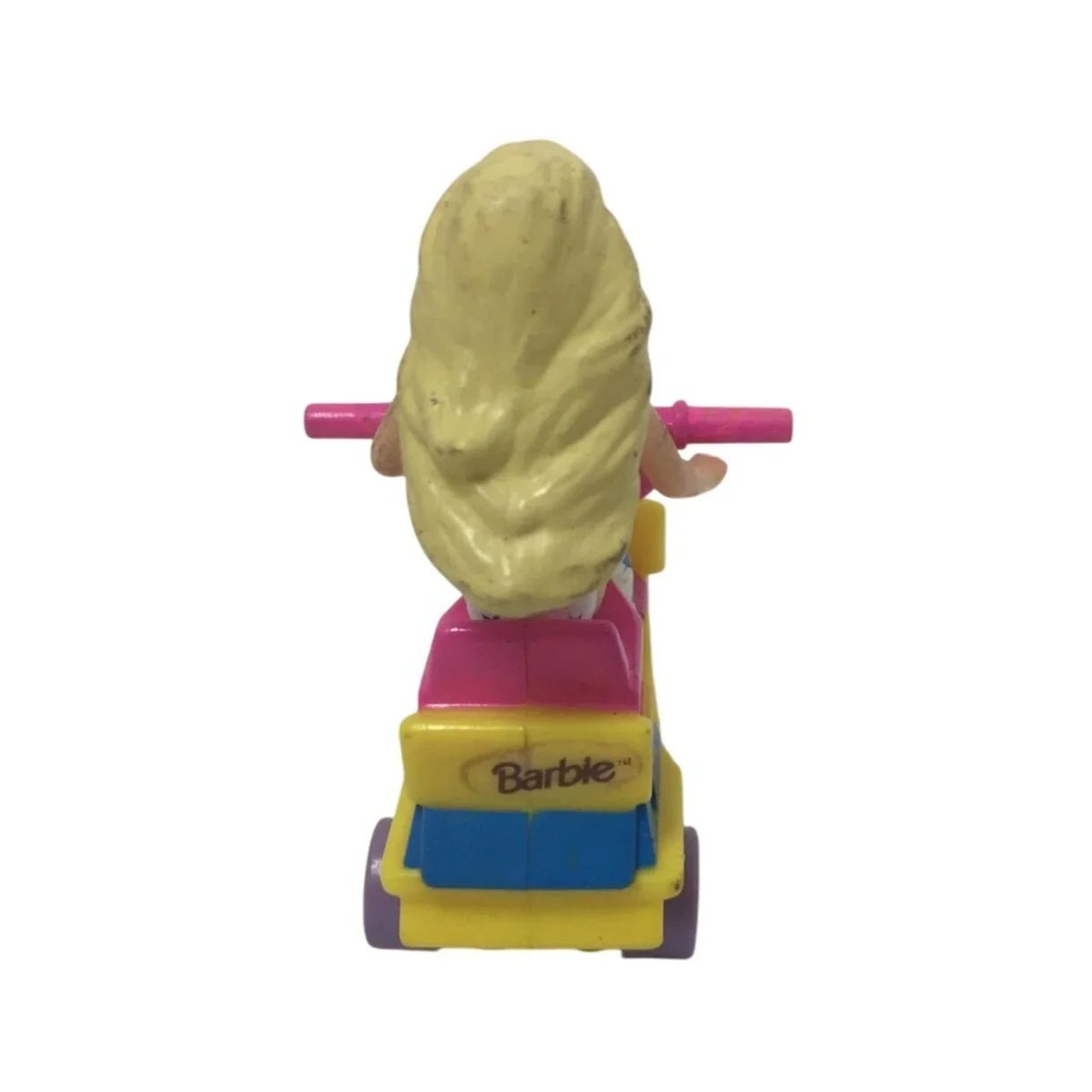 Vintage 1991 Miniature Blonde Barbie on a Yellow Moped - barbie - Toys - A+ Stuff