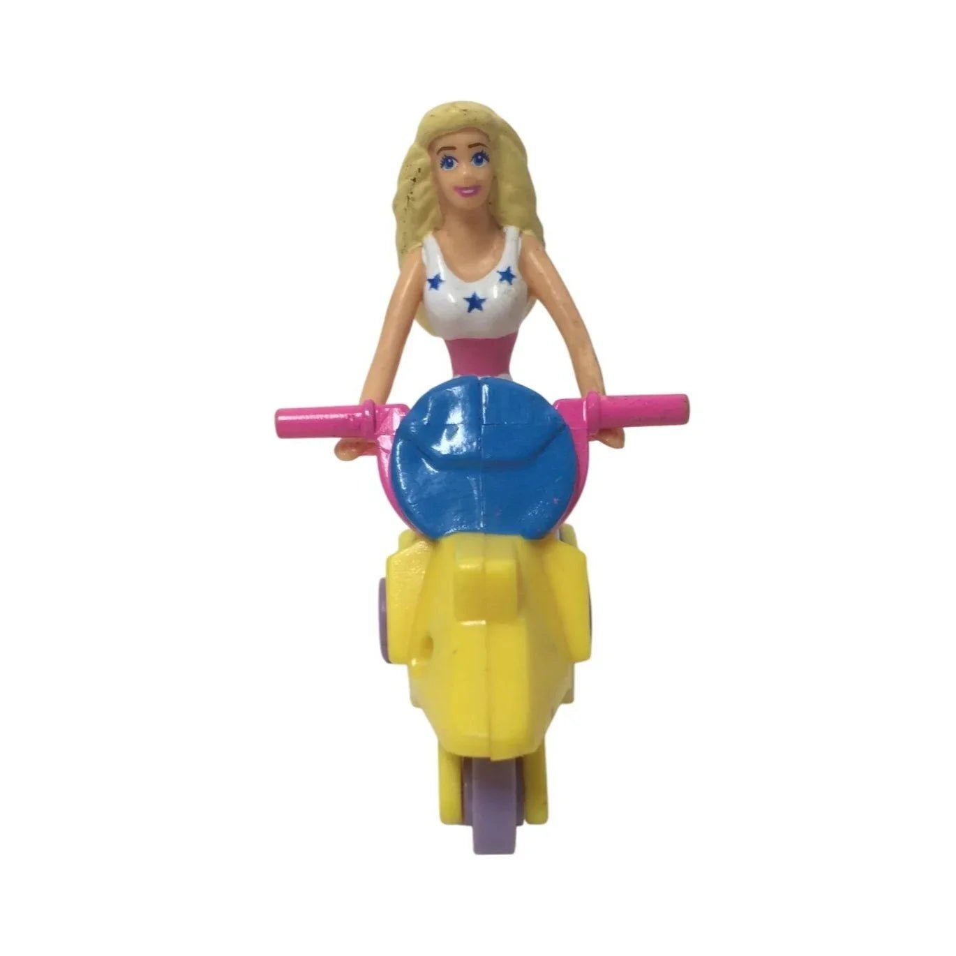 Vintage 1991 Miniature Blonde Barbie on a Yellow Moped - barbie - Toys - A+ Stuff