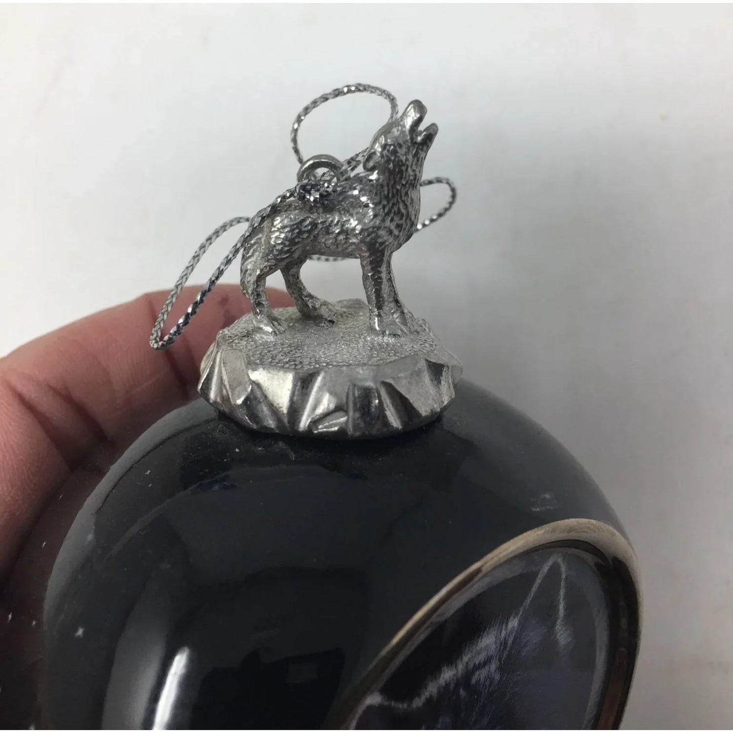 Vintage 1999 Bradford Editions Set of 6 Wolf Christmas Ornaments by Vivi Crandall - A+ Stuff