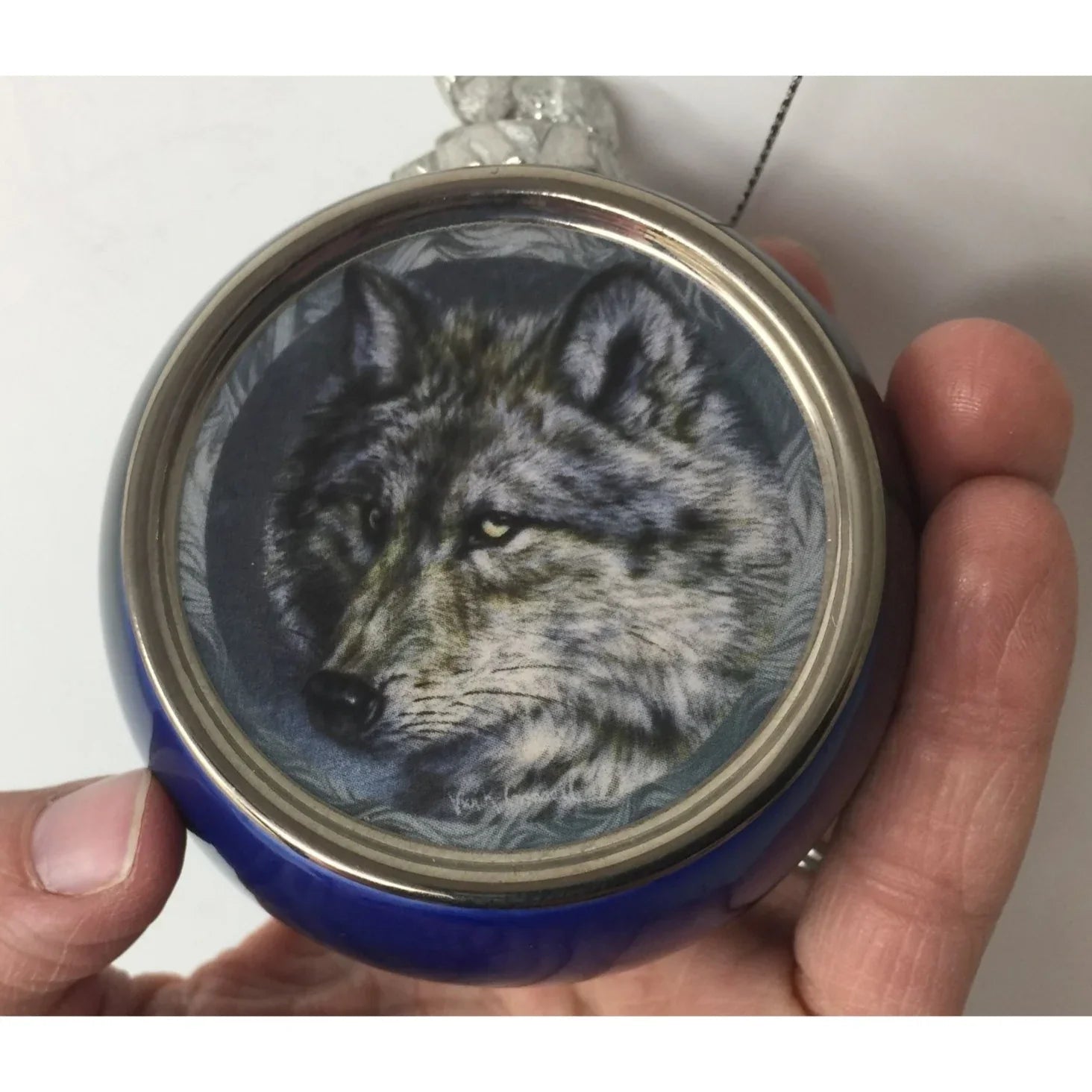 Vintage 1999 Bradford Editions Set of 6 Wolf Christmas Ornaments by Vivi Crandall - A+ Stuff