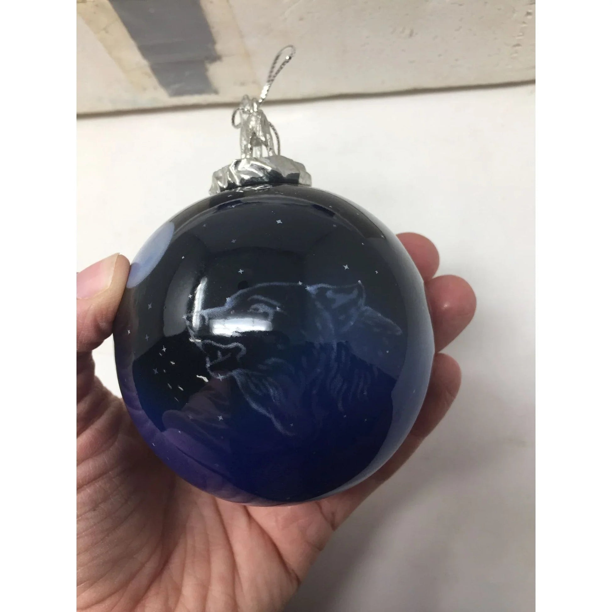 Vintage 1999 Bradford Editions Set of 6 Wolf Christmas Ornaments by Vivi Crandall - A+ Stuff