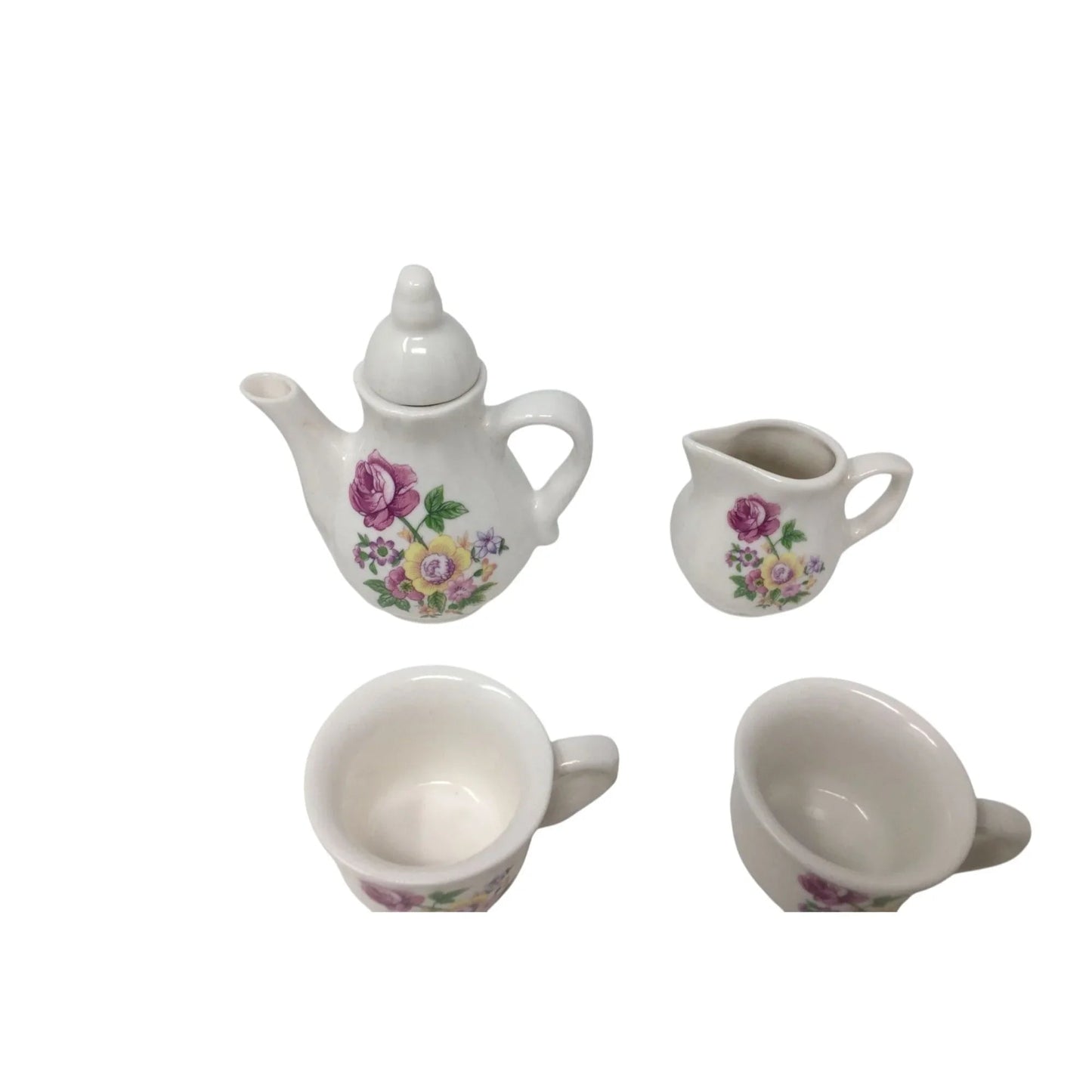 Vintage 21 Piece Miniature Tea Set with Tea Pot, Tea Cups, Saucers and Spoons - A+ Stuff - teapot - A+ Stuff