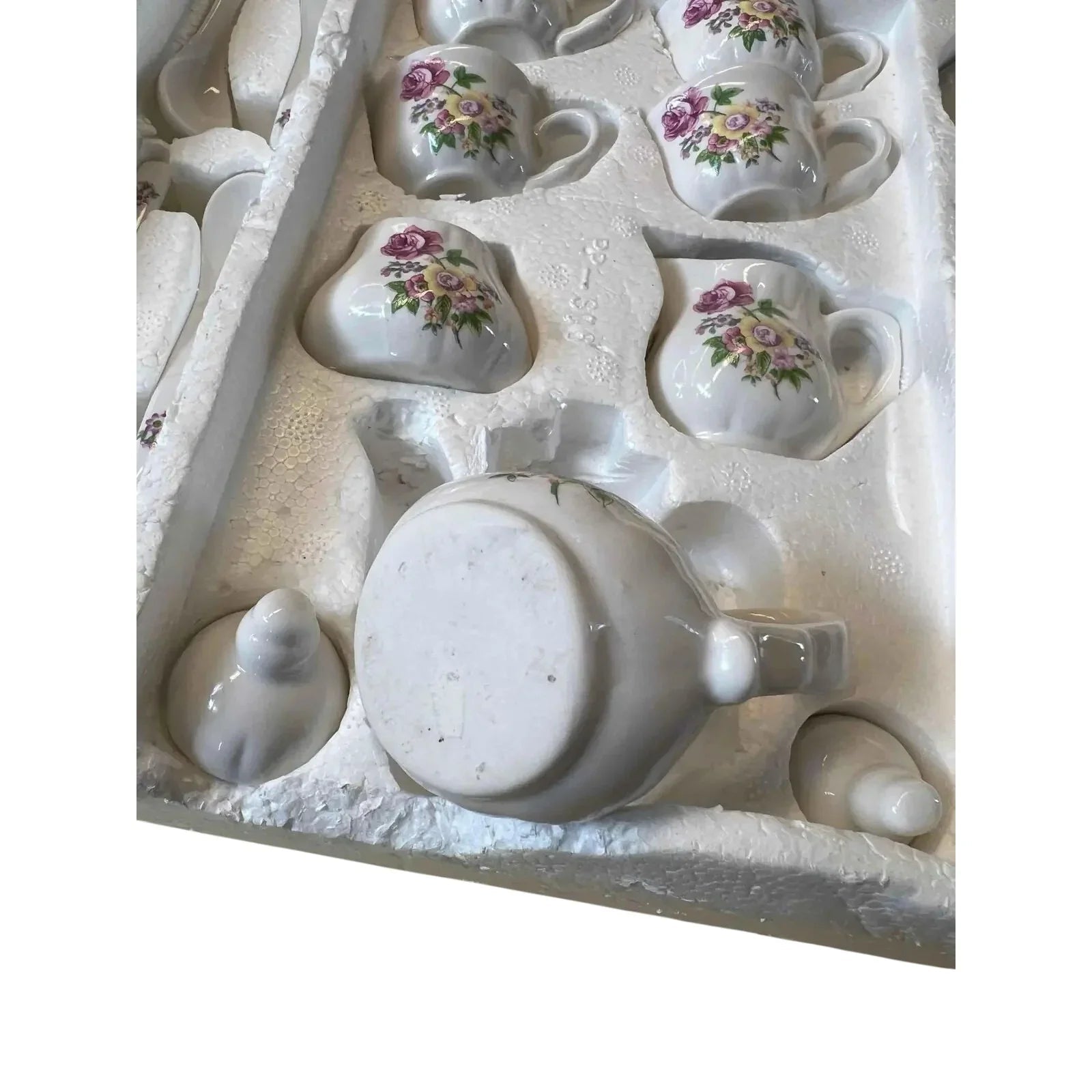 Vintage 21 Piece Miniature Tea Set with Tea Pot, Tea Cups, Saucers and Spoons - A+ Stuff - teapot - A+ Stuff