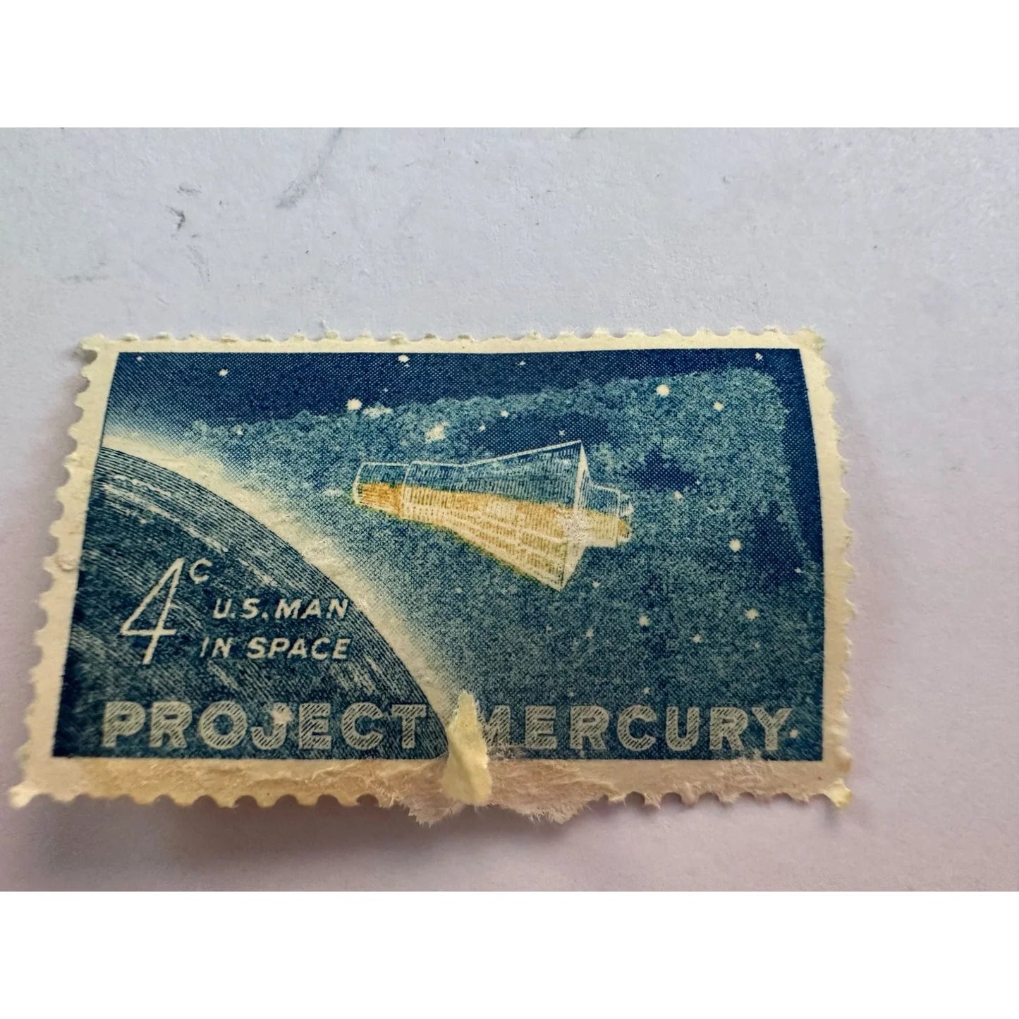 Vintage 4 Cent U.S. Man in Space Project Mercury Postage Stamp - A+ Stuff - Stamp - A+ Stuff
