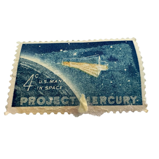 Vintage 4 Cent U.S. Man in Space Project Mercury Postage Stamp - A+ Stuff - Stamp - A+ Stuff