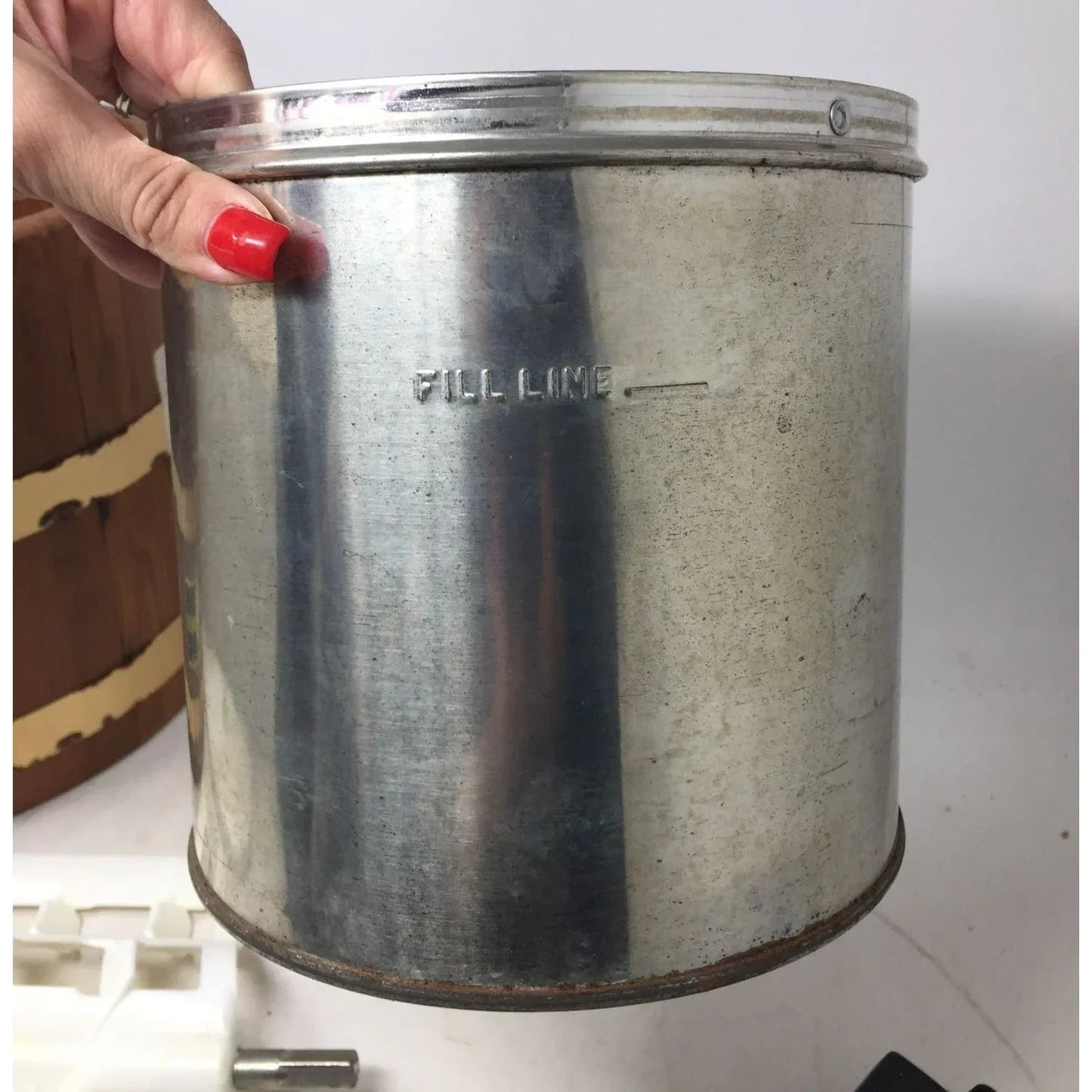 Vintage 5 Quart Electric Ice Cream Freezer In original box - A+ Stuff - primitive kitchen tools - A+ Stuff