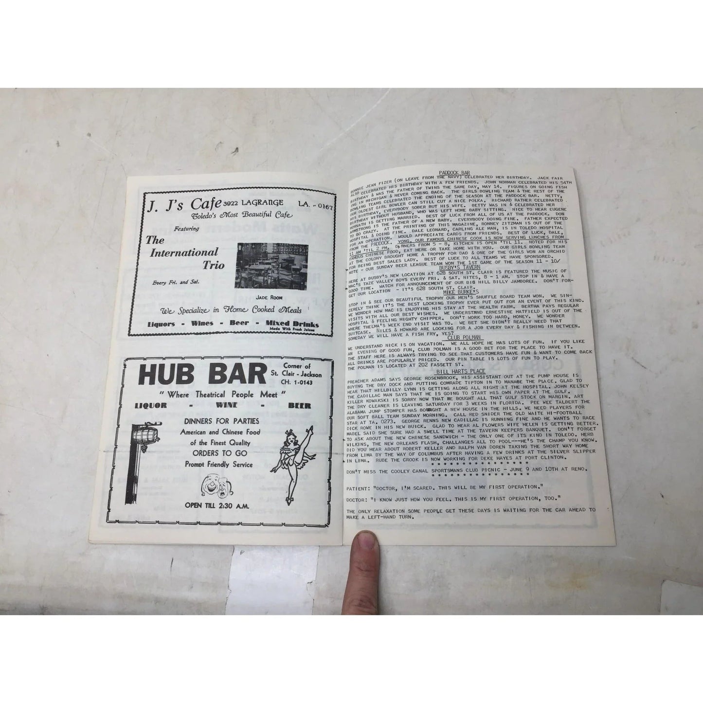 Vintage advertisement for local Toledo, Ohio Establishments - A+ Stuff - Books - A+ Stuff