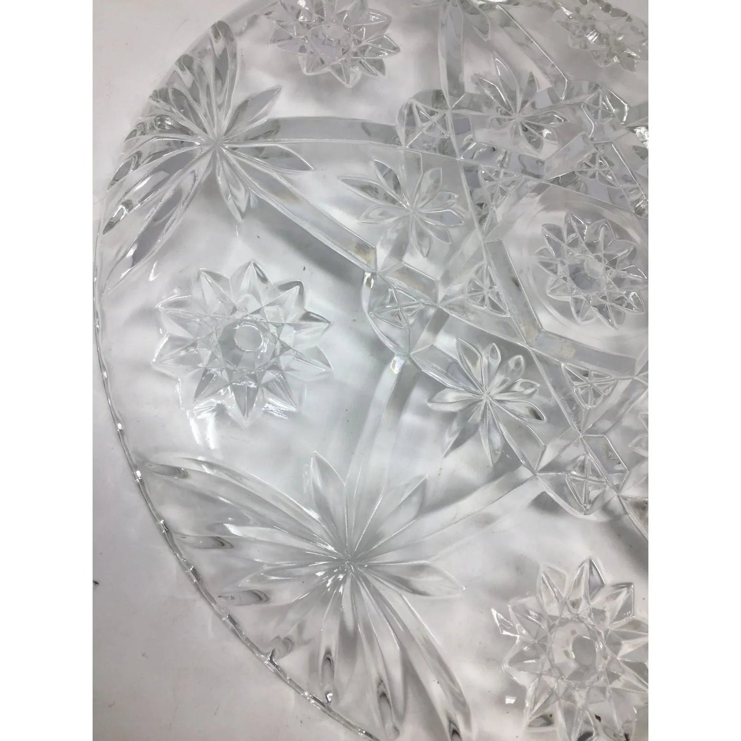Vintage Anchor Hocking Clear Glass Large Round Party Serving Platter - A+ Stuff