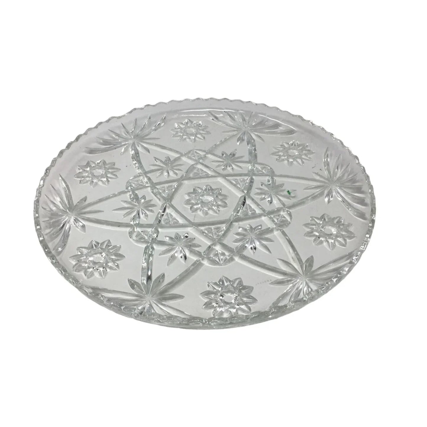 Vintage Anchor Hocking Clear Glass Large Round Party Serving Platter - A+ Stuff